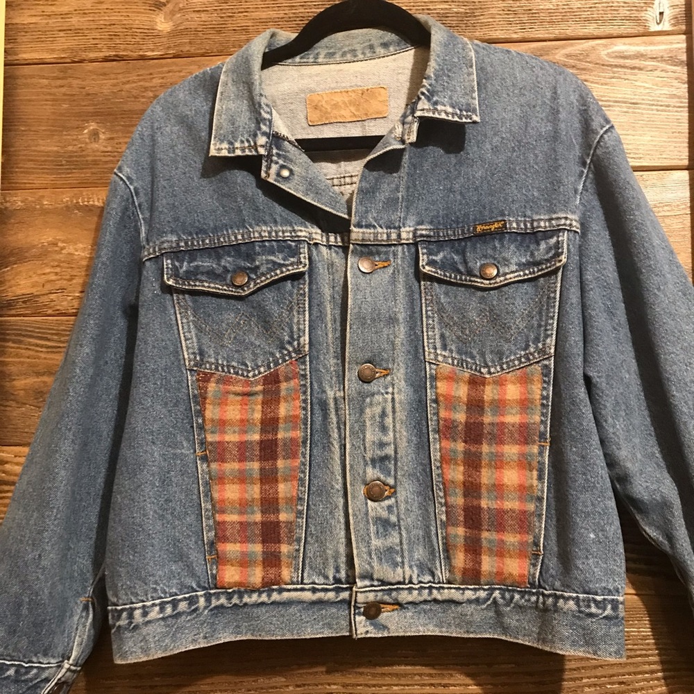 Vintage Wrangler Denim Jacket with Pendleton wool patches